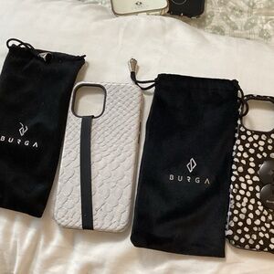 Burga Black and White Phone 2 Cases 2 pouches